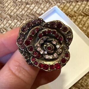 Lucky Brand Adjustable Vintage Gold Rose Ring